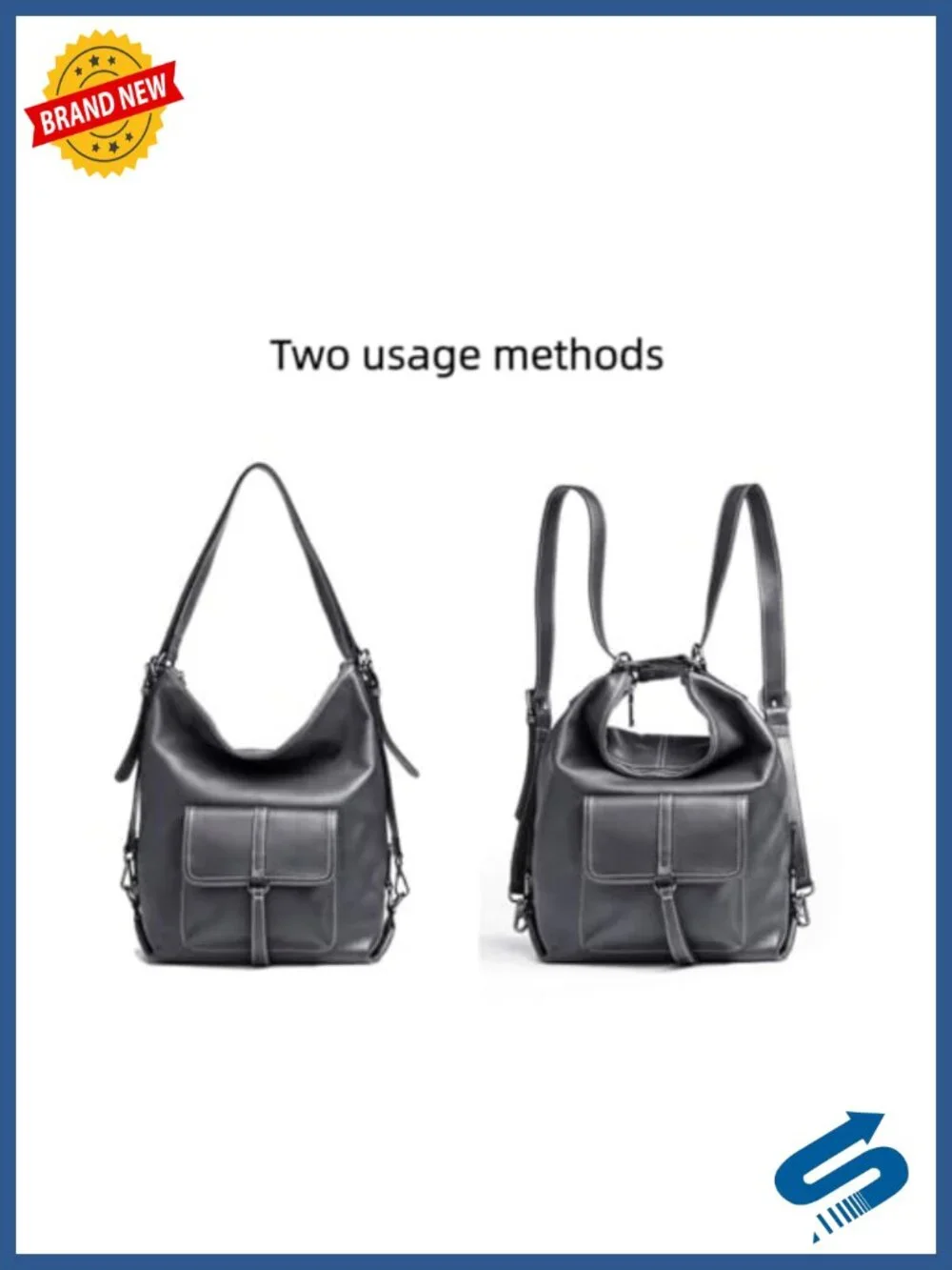 Genuine Leather Backpack Purse Large Capacity Anti-Theft Convertible Shoulder